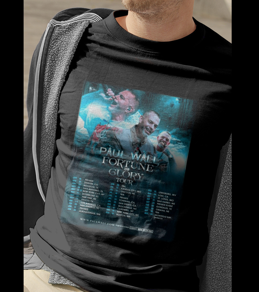 Paul Wall Fortune And Glory Tour 2026 Dates And Locations T-Shirt
