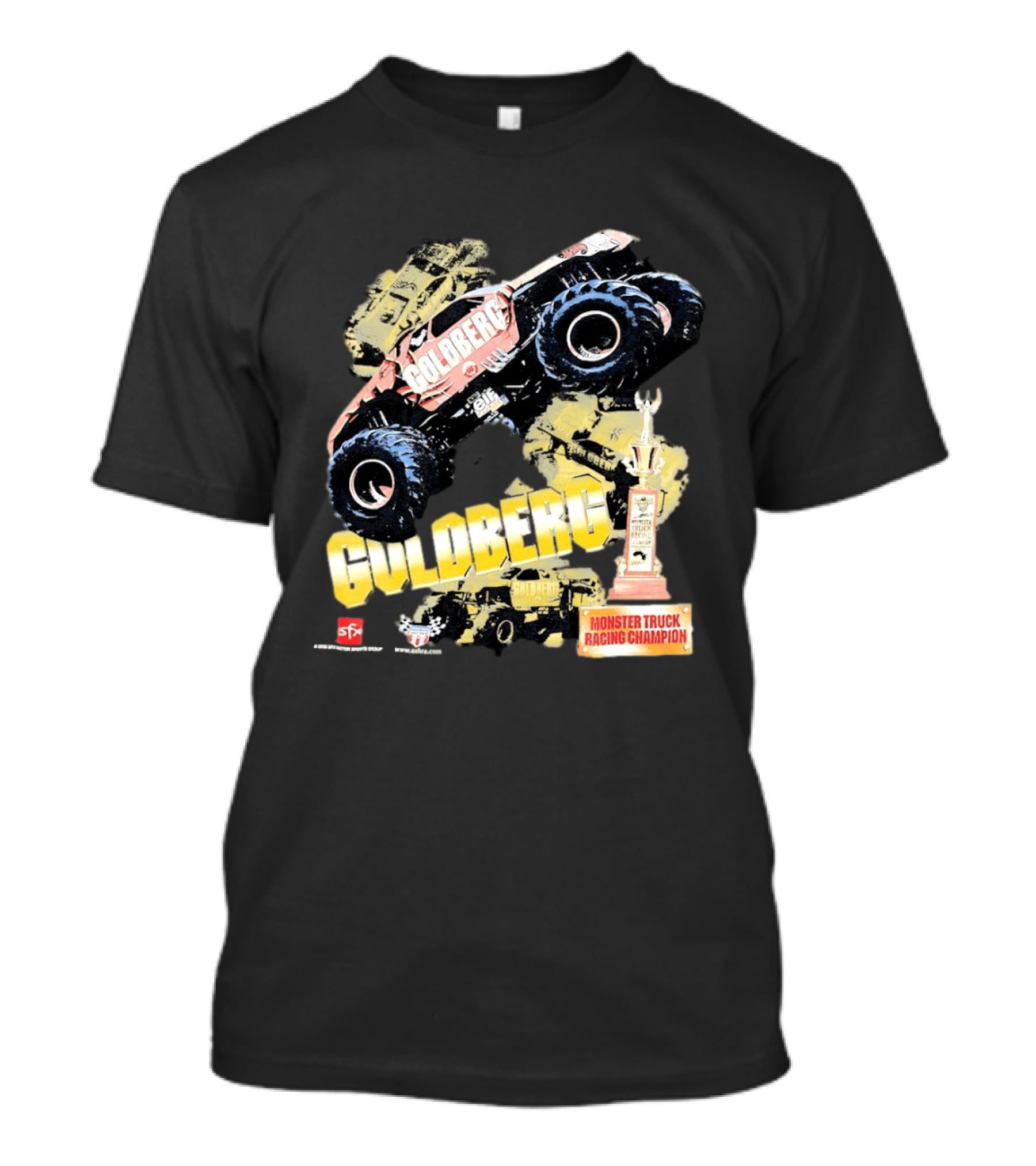 GOLDBERG Monster Truck Racing Champion Trophy SFX Block Party T-Shirt