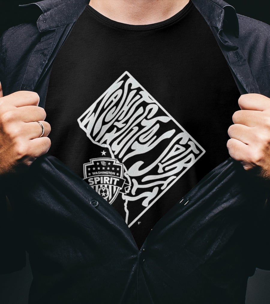 Washington Spirit Groovy Text Art With Team T-Shirt