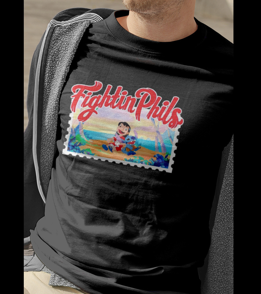 Reading Fightin Phils Lilo And Stitch Collaboration Sports T-Shirt