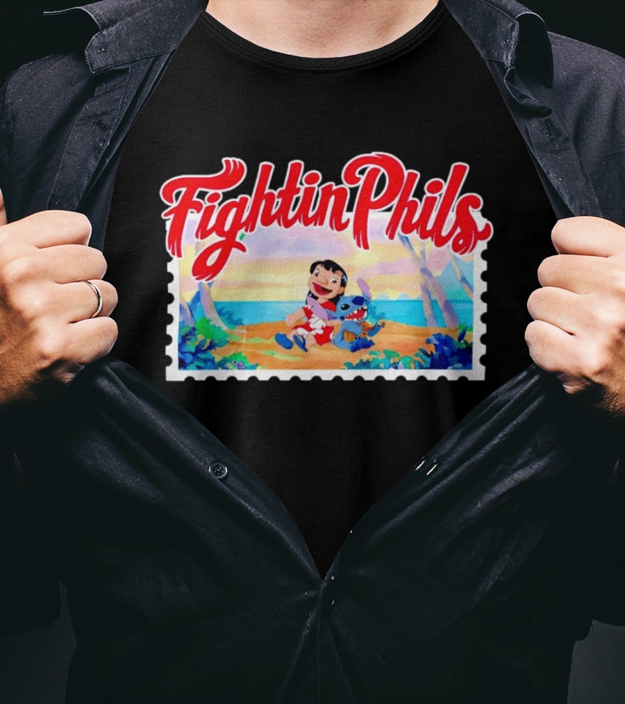 Reading Fightin Phils Lilo And Stitch Collaboration Sports T-Shirt