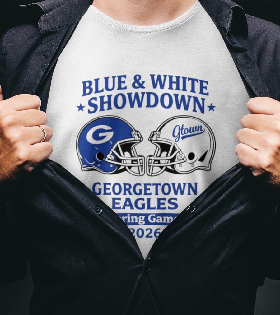 Blue And White Showdown Georgetown Eagles Spring Game 2026 T-Shirt