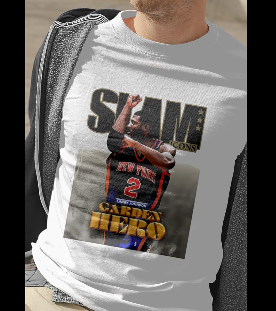 Slam Icons Larry Johnson New York 2 Garden Hero T-Shirt