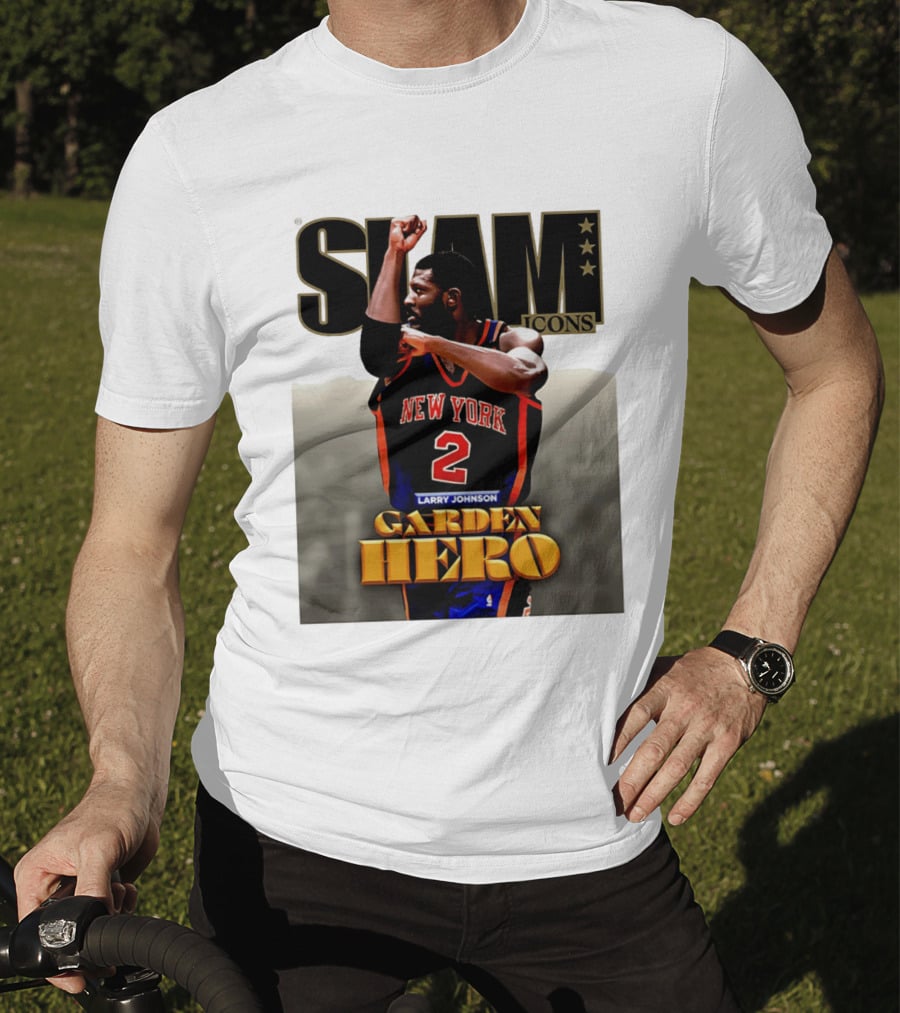 Slam Icons Larry Johnson New York 2 Garden Hero T-Shirt