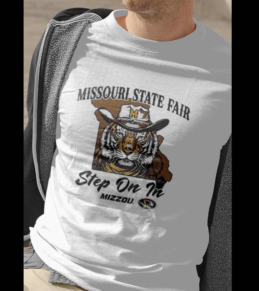 Mizzou Tigers Missouri State Fair Cowboy Hat Tiger Step On T-Shirt