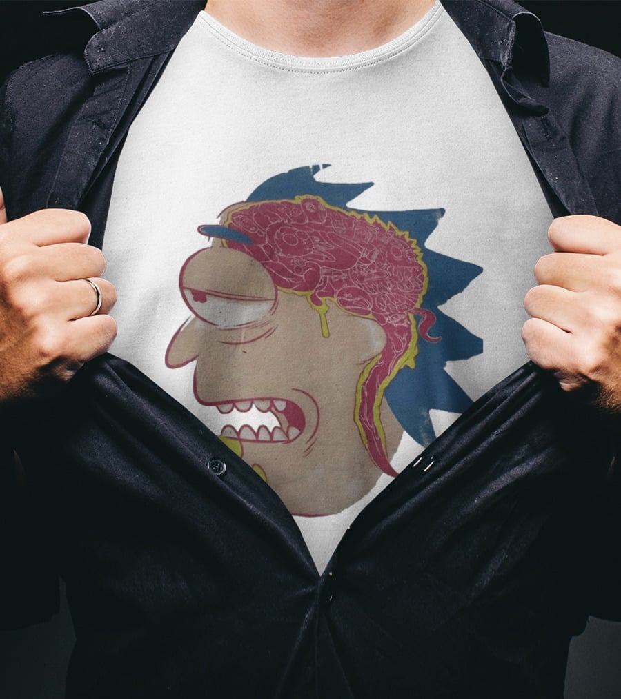 Morty Head Horror Brain Exposure Rick And Morty T-Shirt