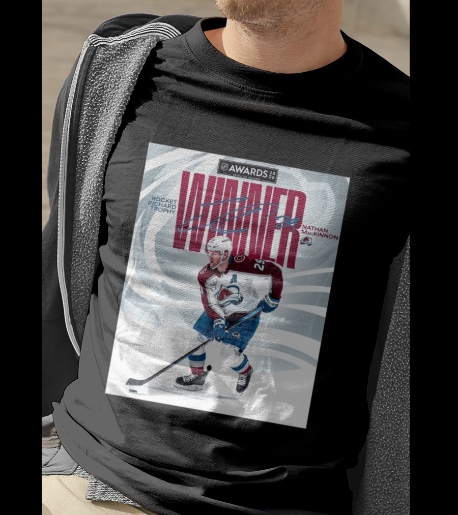NHL 2026 Awards Rocket Richard Trophy Nathan MacKinnon Winner T-Shirt