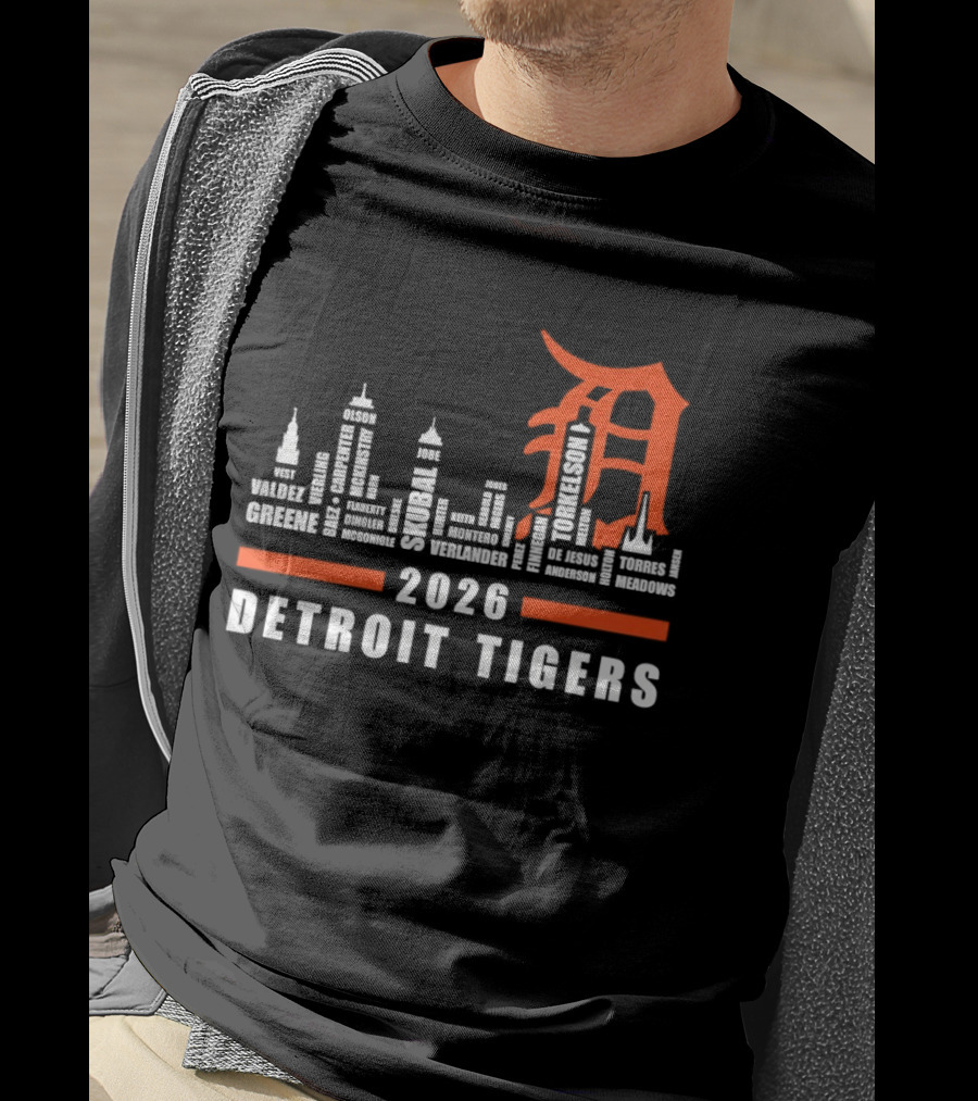 Detroit Tigers 2026 City Skyline T-Shirt