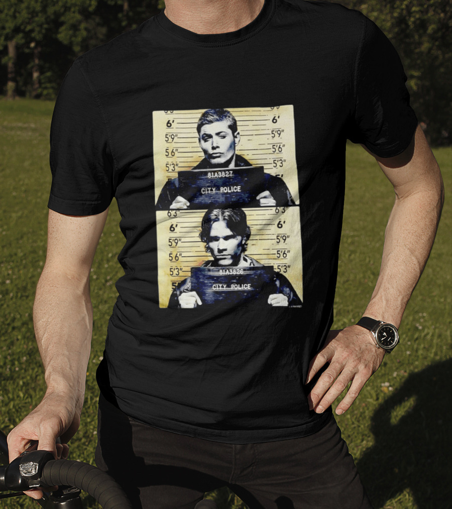 Supernatural Sam And Dean Winchester Shot City Police 81A3827 81A3826 T-Shirt