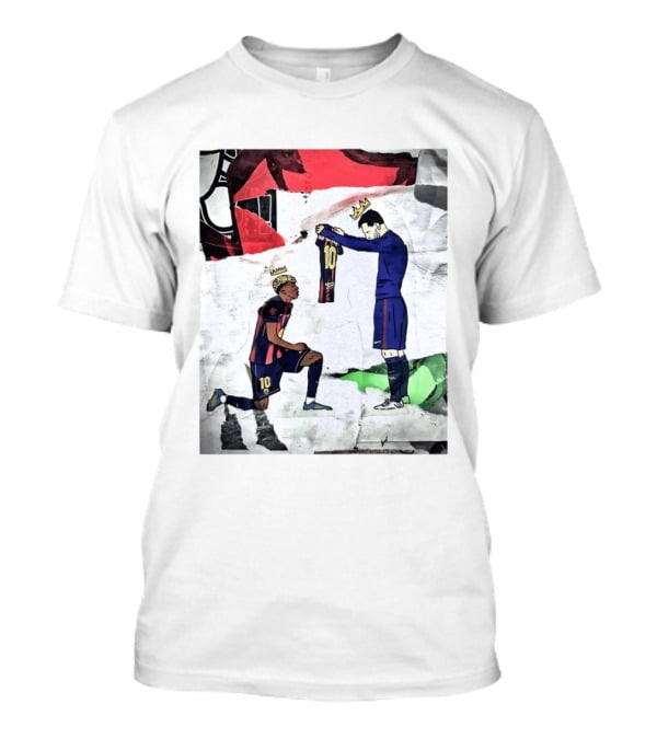 Lionel Messi Lamine Yamal Barcelona FC Art Collaboration T-Shirt