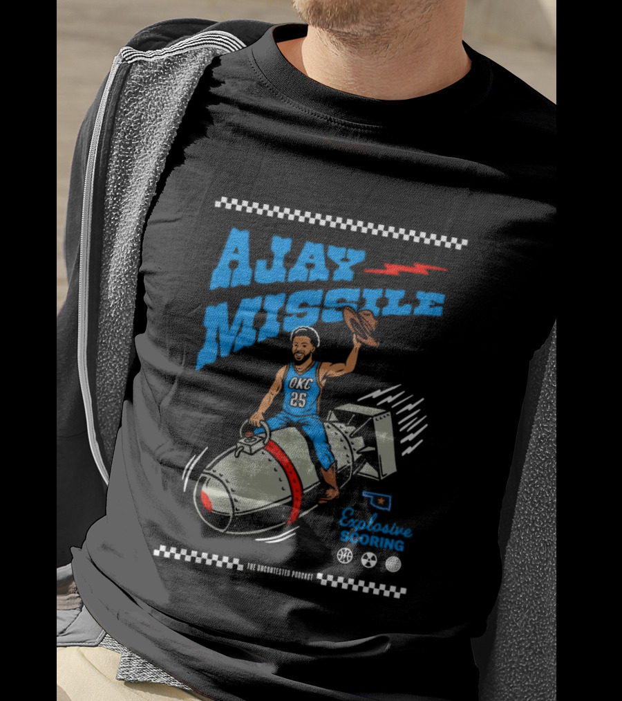 Ajay Missile Explosive Scoring UNC 23 Riding Bomb Cowboy Basketball T-Shirt