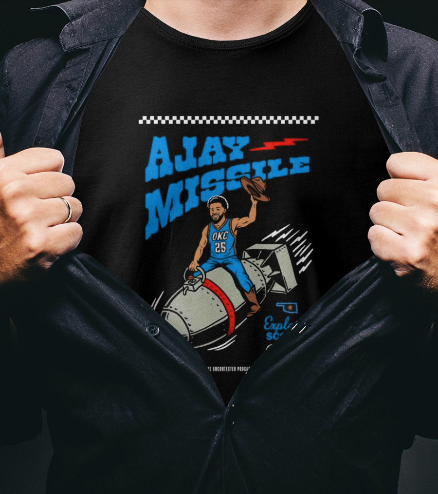 Ajay Missile Explosive Scoring UNC 23 Riding Bomb Cowboy Basketball T-Shirt