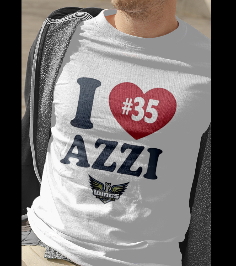 I Love Azzi Fudd Heart 35 Dallas Wings WNBA T-Shirt
