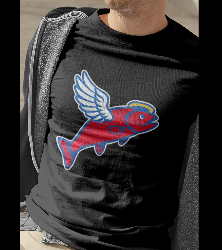 Los Angeles Angels Baseball Flying Fish With Halo And Wings T-Shirt