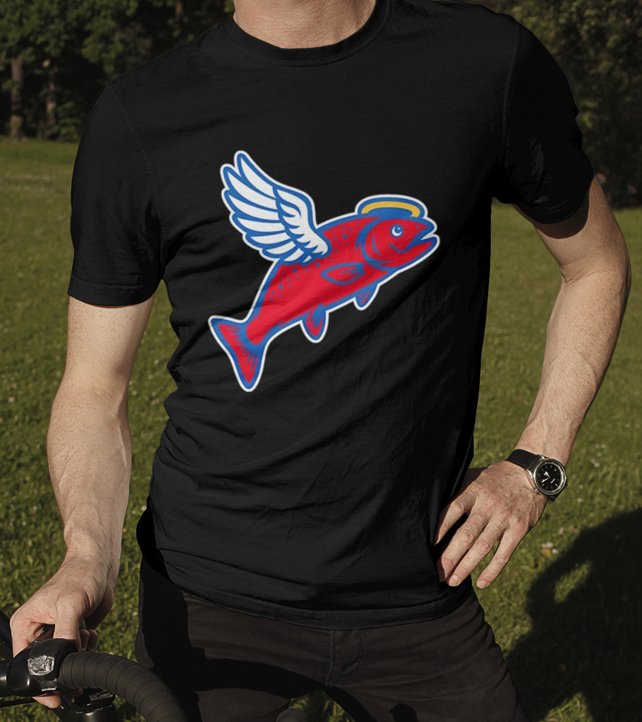 Los Angeles Angels Baseball Flying Fish With Halo And Wings T-Shirt
