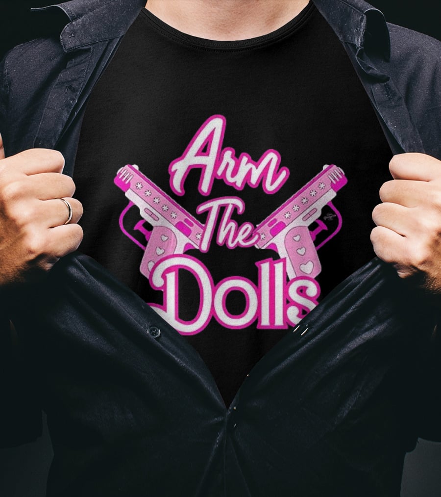 Arm The Dolls Pink Heart Guns T-Shirt