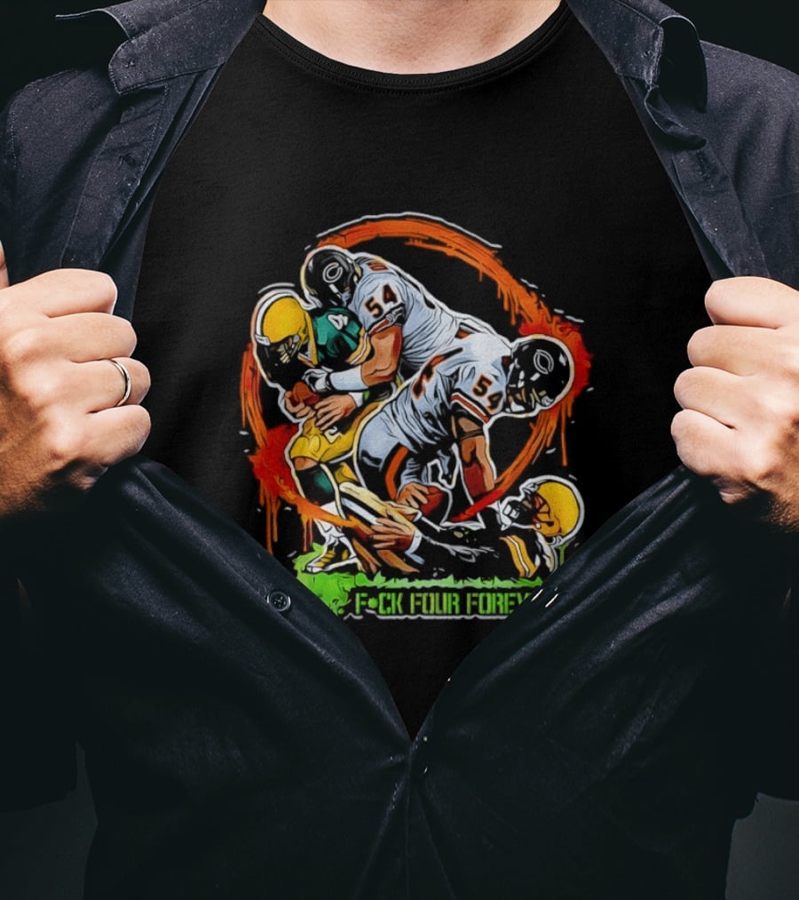 Brian Urlacher Chicago Bears Vs Green Bay Packers Football F*ck Four Forever 2026 T-Shirt