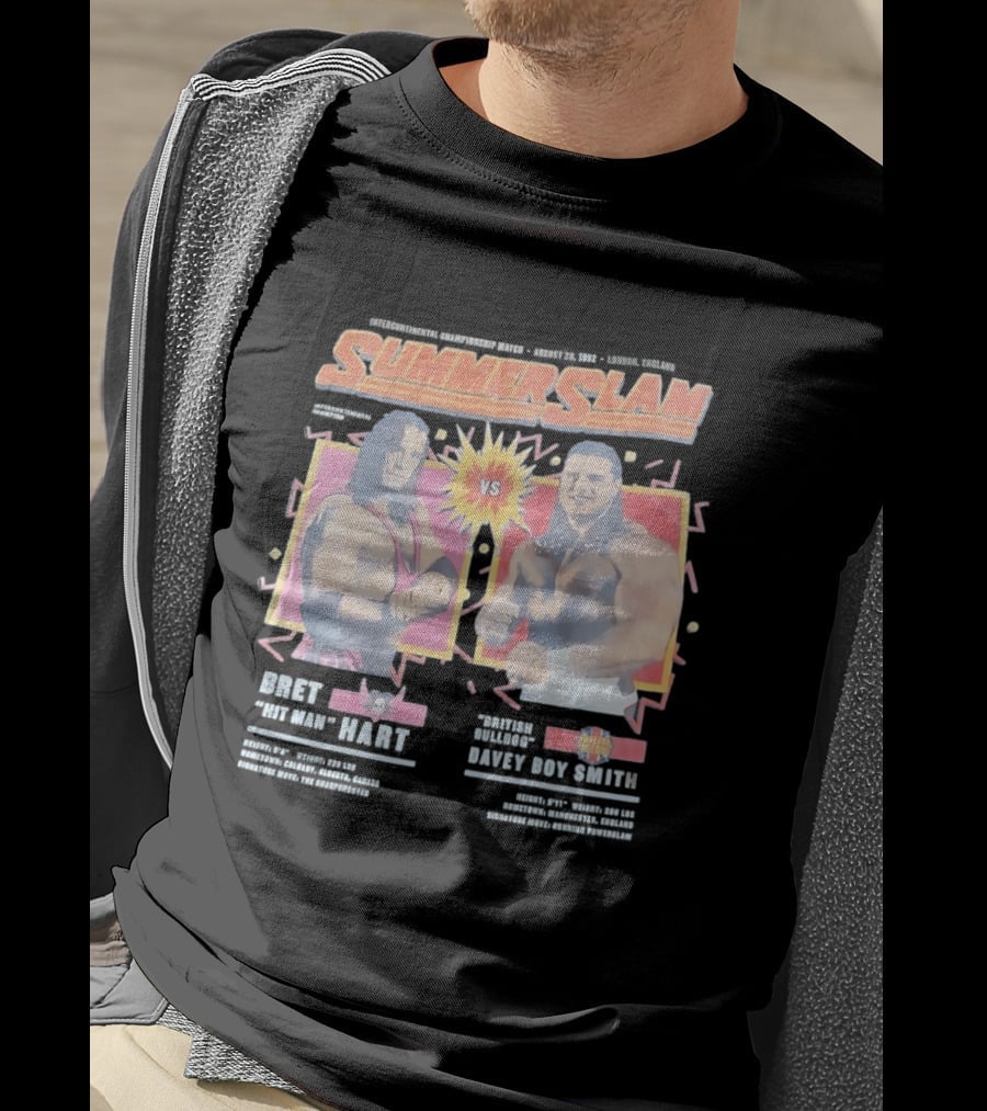 WWE SummerSlam 1992 Bret Hart Vs Davey Boy Smith Ultimate Match T-Shirt