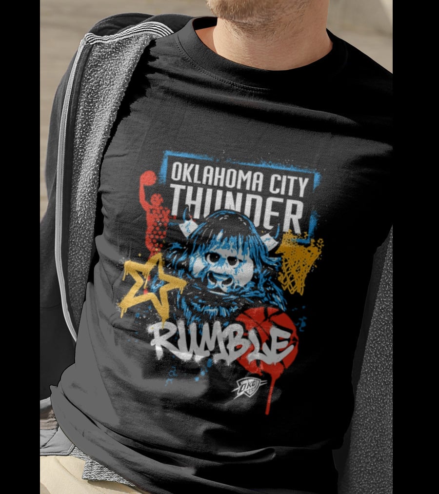 Oklahoma City Thunder Rumble Graffiti Star Basketball T-Shirt