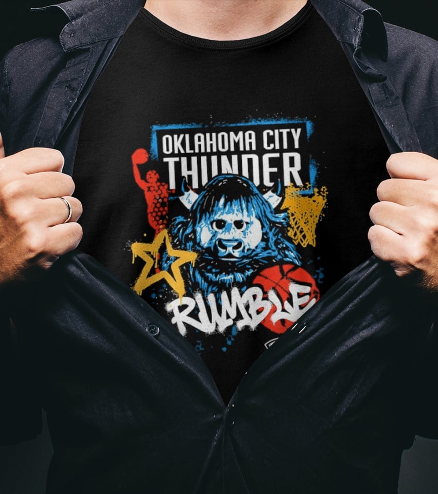 Oklahoma City Thunder Rumble Graffiti Star Basketball T-Shirt
