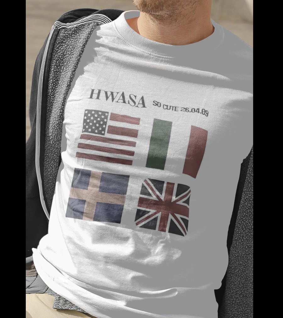 Hwasa USA Italy Sveriges British Flags T-Shirt