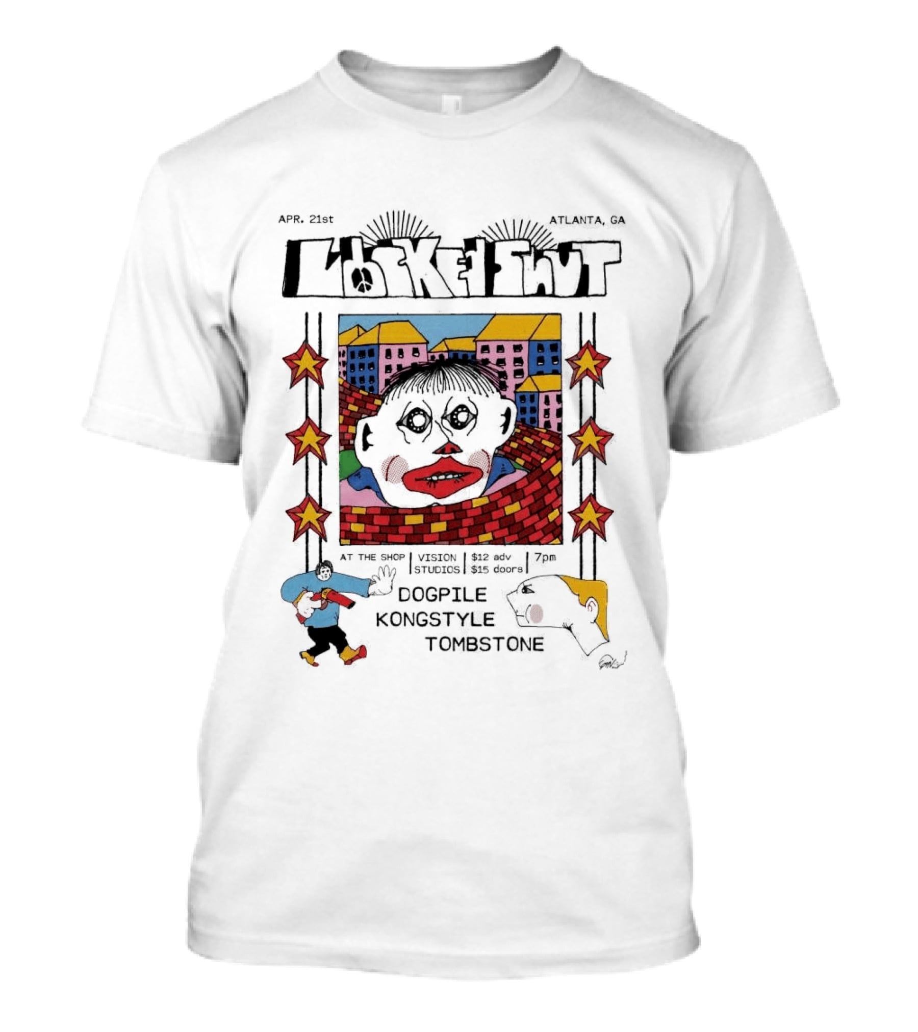 LOCKED SHUT Atlanta Apr 21 2026 DooPee Koncyste Tombstone Tour T-Shirt