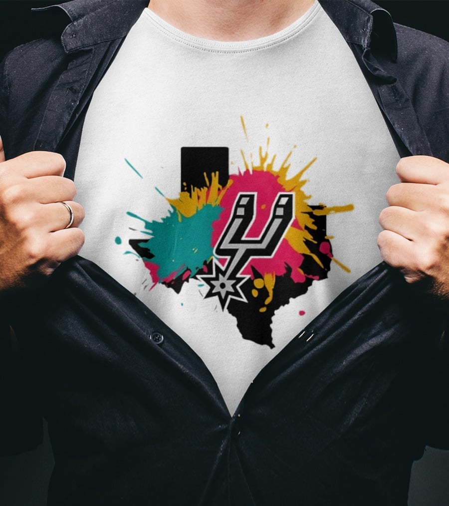 San Antonio Spurs Texas Colors Black NBA Basketball 2026 T-Shirt