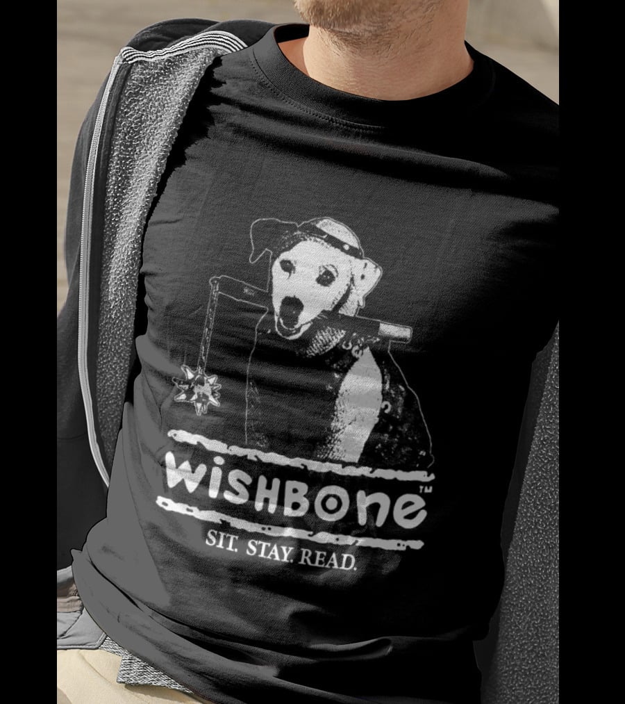 Wishbone Sit Stay Read Dog 1990 T-Shirt