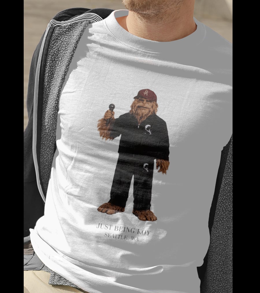 Sasquatch Portland Trail Blazers Just Being Koy Seattle WA Mascot Microphone Outfit T-Shirt