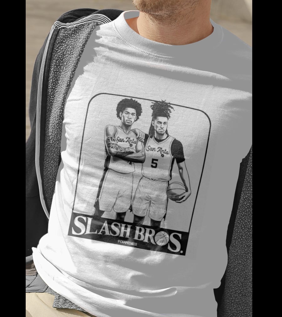 Stephon Castle Dylan Harper San Antonio Spurs Slash Bros Basketball Legends T-Shirt