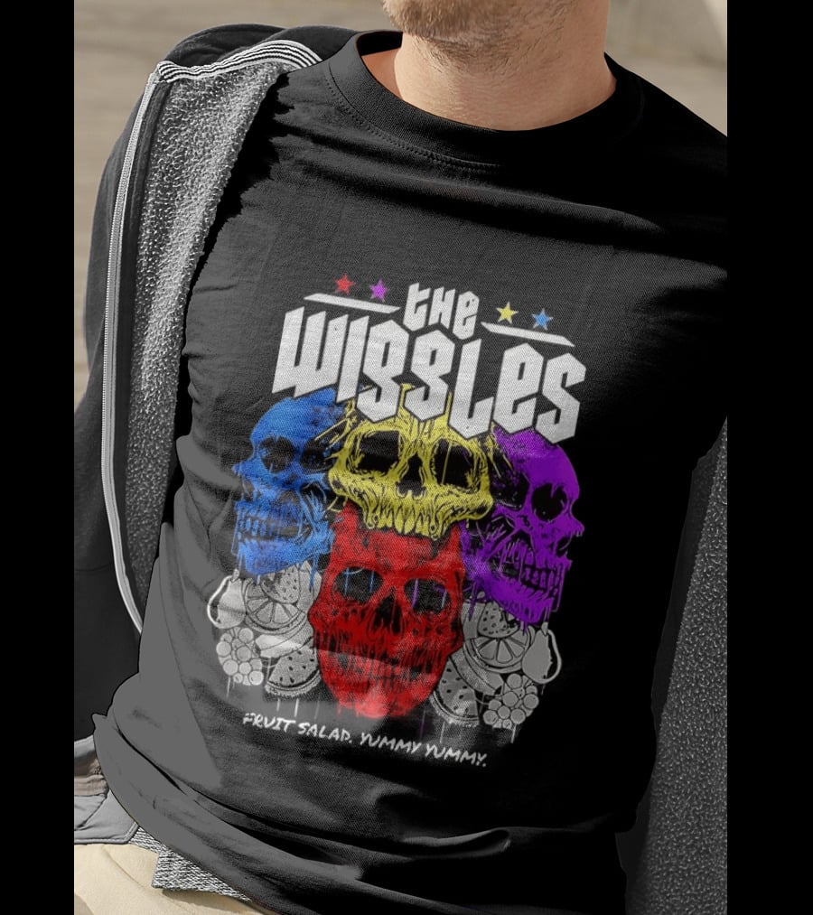 The Wiggles Fruit Salad Yummy Yummy Colorful Skull T-Shirt