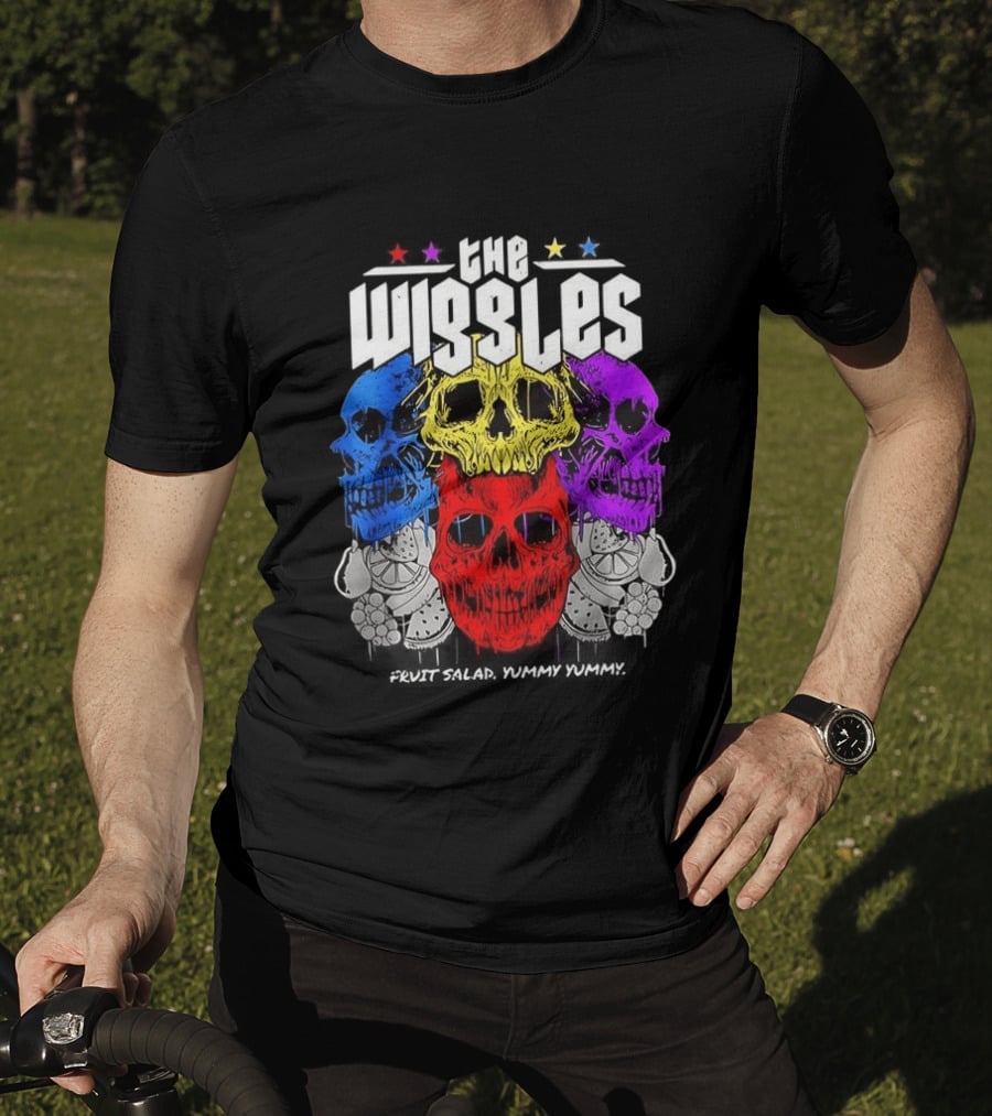 The Wiggles Fruit Salad Yummy Yummy Colorful Skull T-Shirt