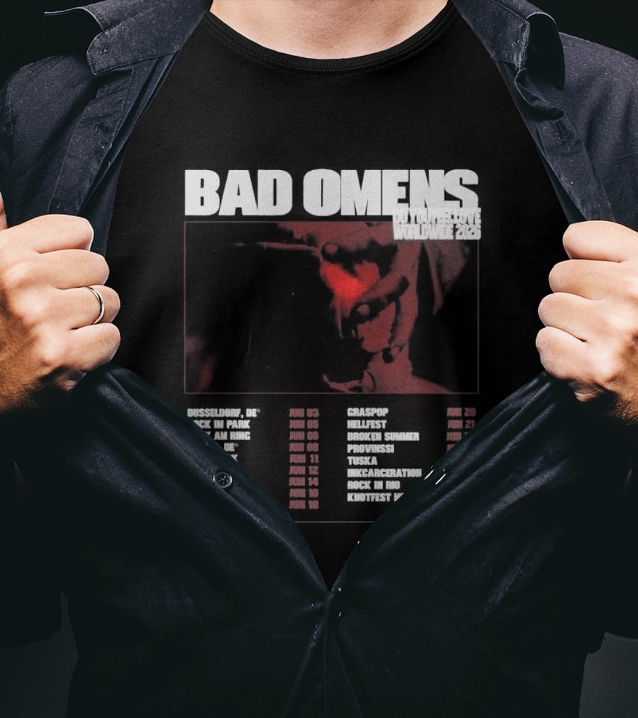 Bad Omens 2026 Worldwide Tour Dates T-Shirt