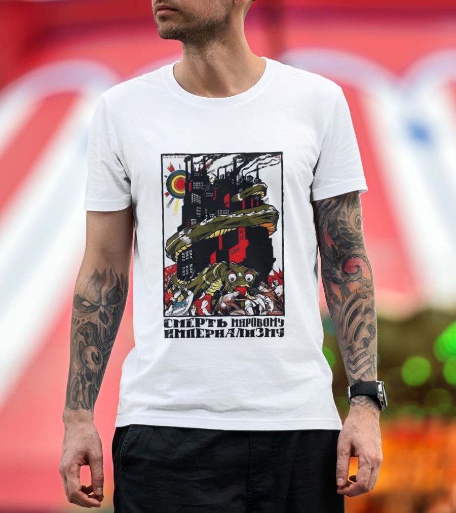 Dmitry Moor Death To World Imperialism Soviet Propaganda Art Snake Industrial War Machine T-Shirt