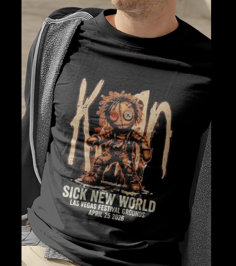 Korn Sick New World Festival 2026 Las Vegas Festival Grounds April 25 Stitch Doll T-Shirt