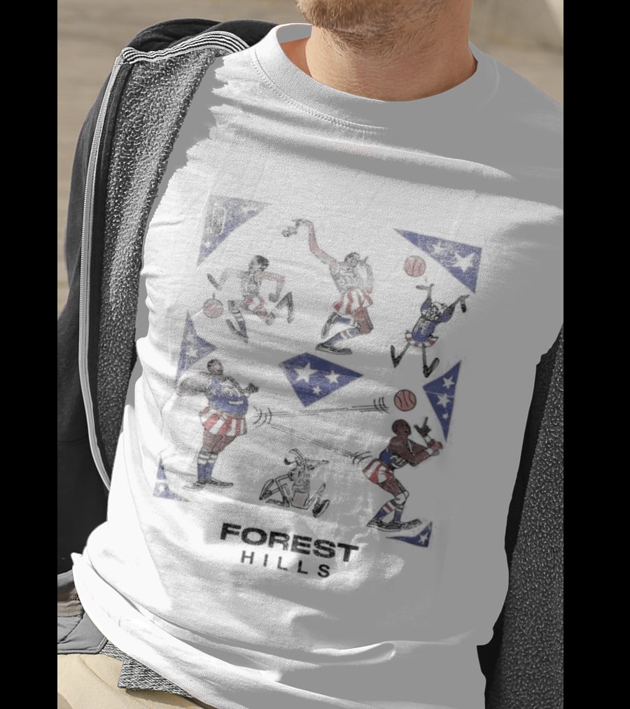 Forest Hills Basketball Cartoon Characters T-Shirt