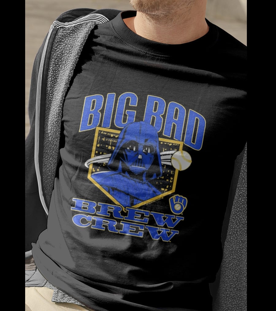 Milwaukee Brewers Big Bad Brew Crew Star Wars Dark Side Baseball T-Shirt