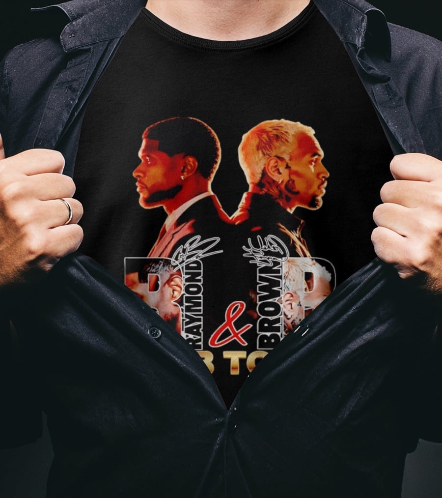 Usher Raymond And Chris Brown R&B Tour Turn One's Back Signature T-Shirt