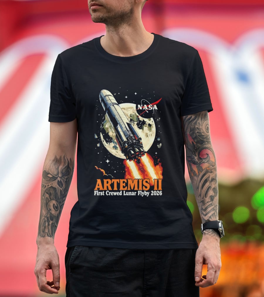 NASA Artemis II 2026 First Crewed Lunar Flyby Mission Launch T-Shirt