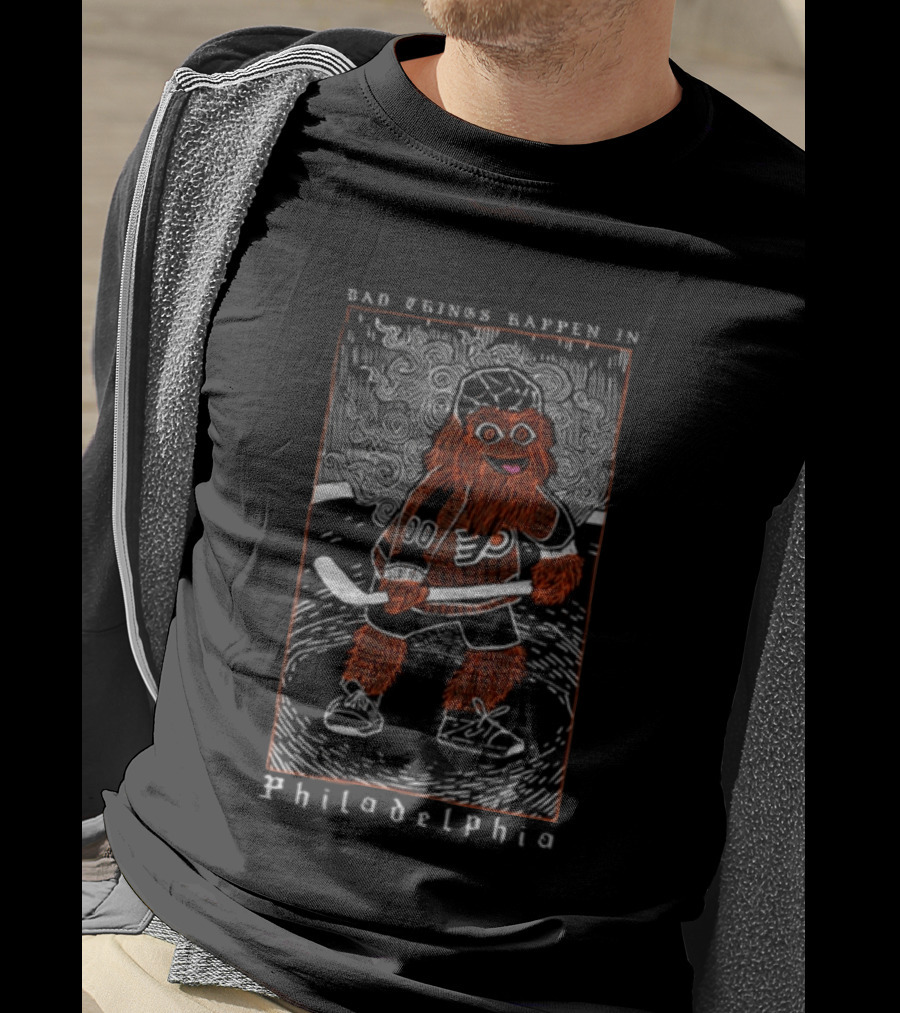 Philadelphia Flyers Gritty Bad Things Happen Hockey T-Shirt