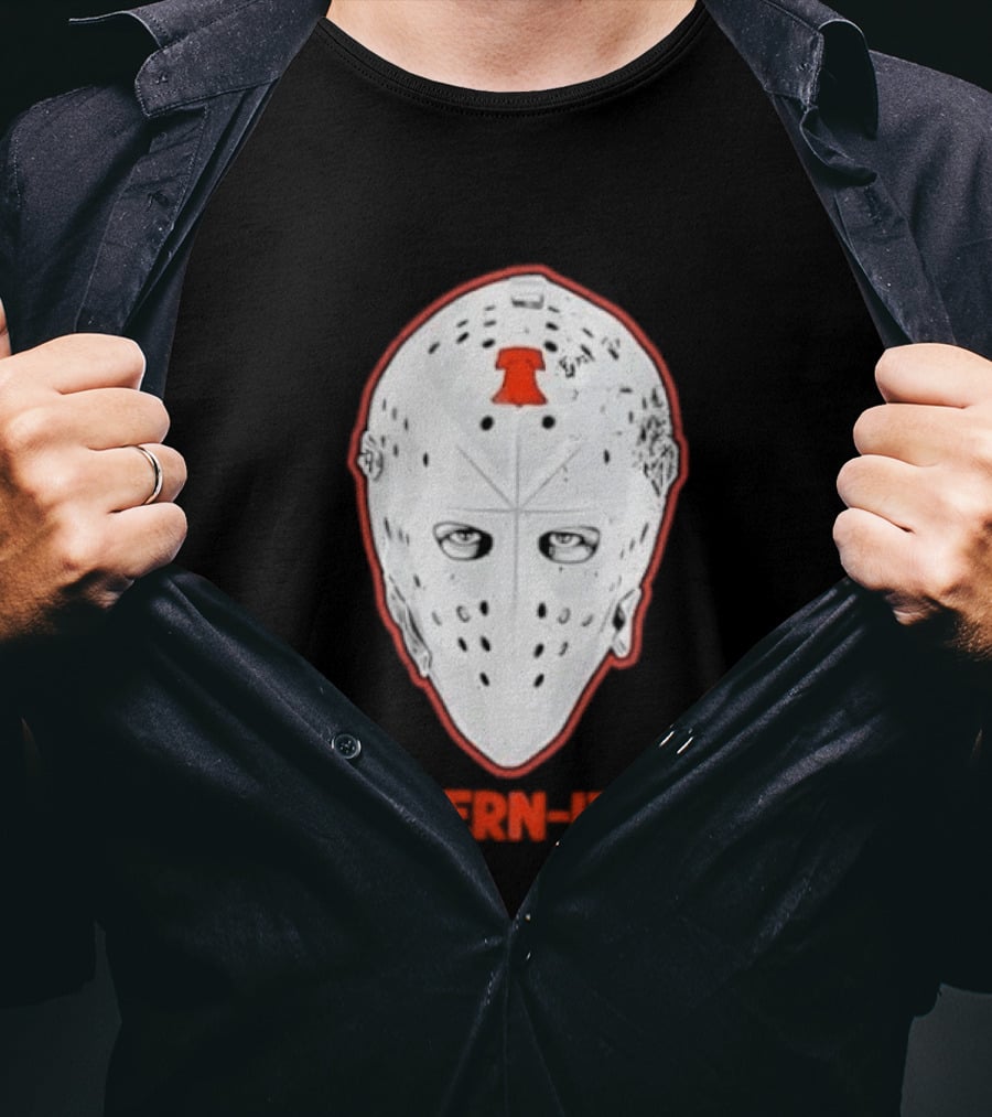 Bern Ie Philadelphia Hockey Liberty Bell Goalie Mask T-Shirt