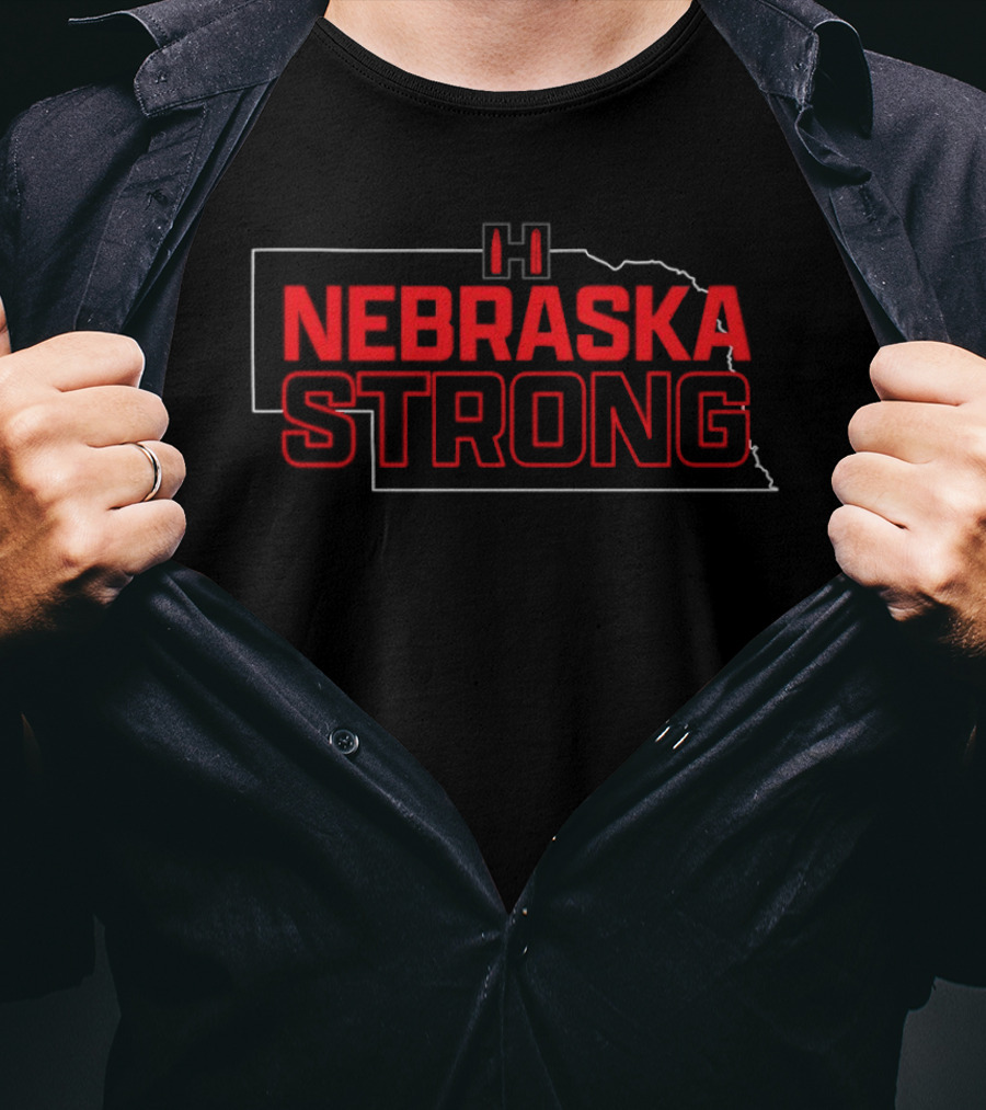 Nebraska Strong Map Husker Pride T-Shirt