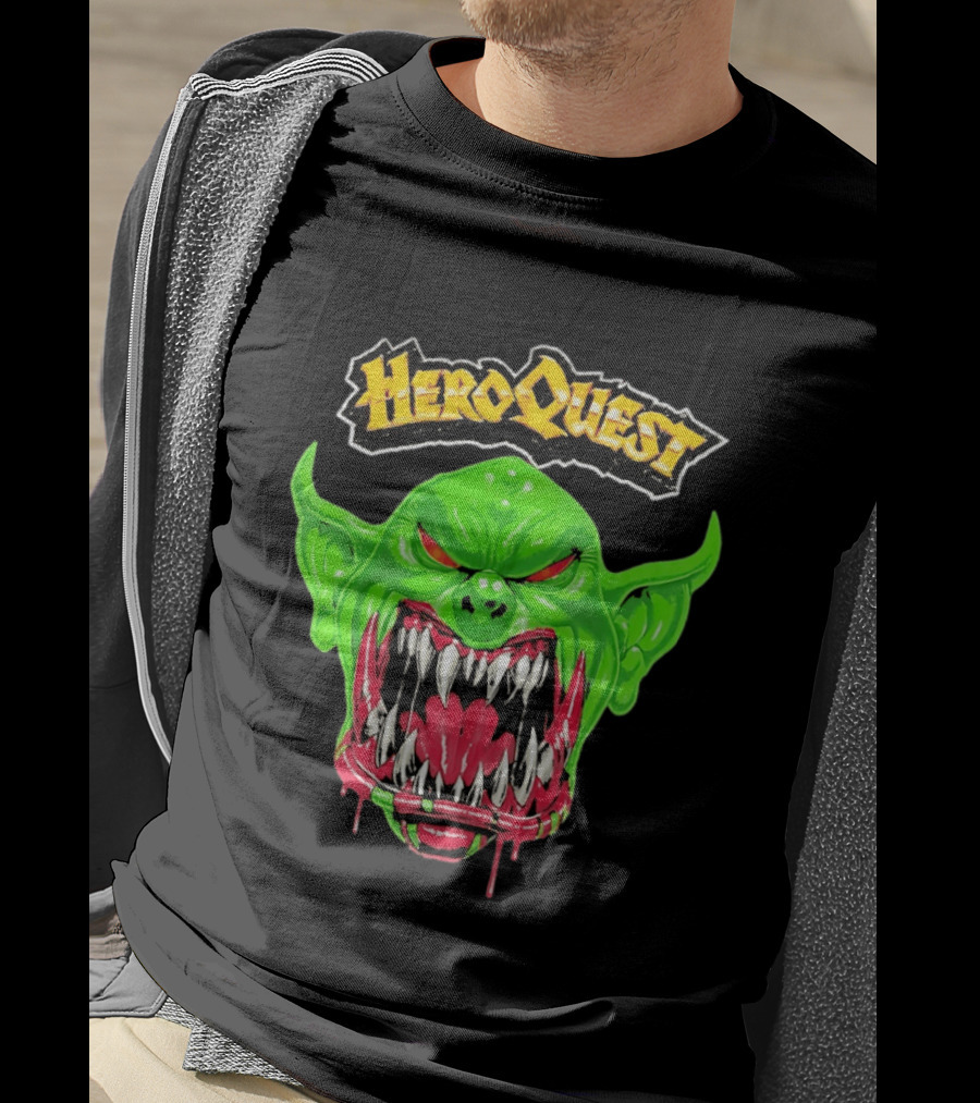 HeroQuest Orc Monster Face Graphic Iconic Fantasy Game T-Shirt