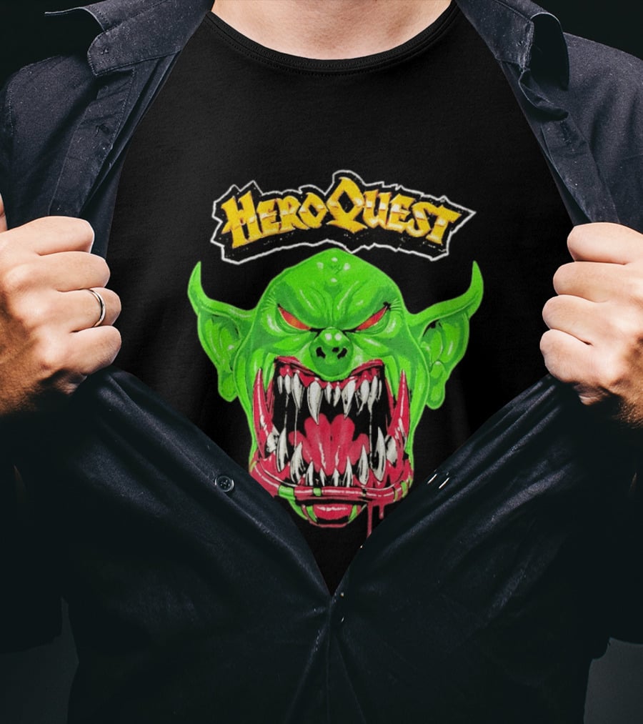 HeroQuest Orc Monster Face Graphic Iconic Fantasy Game T-Shirt