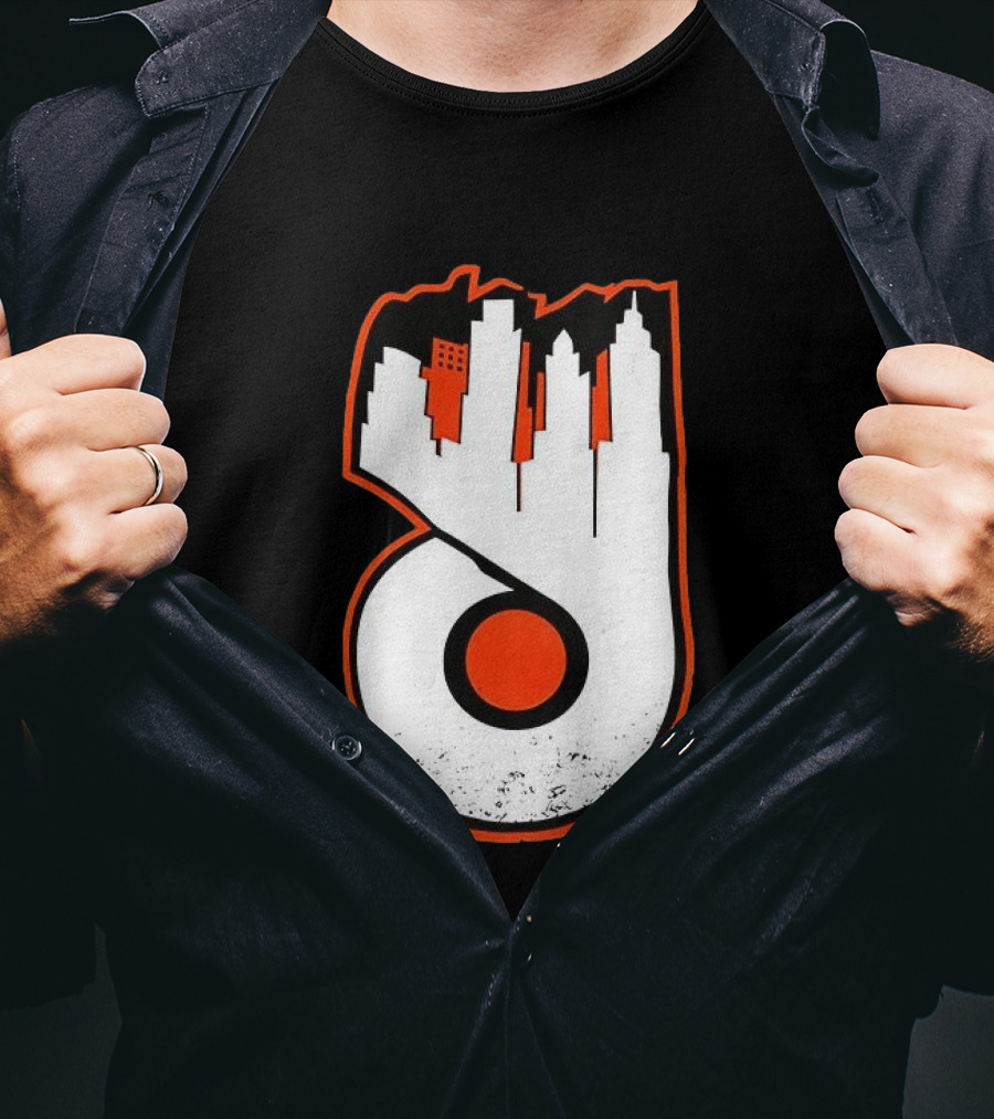 Philadelphia Flyers Skyline Emblem With Cityscape T-Shirt