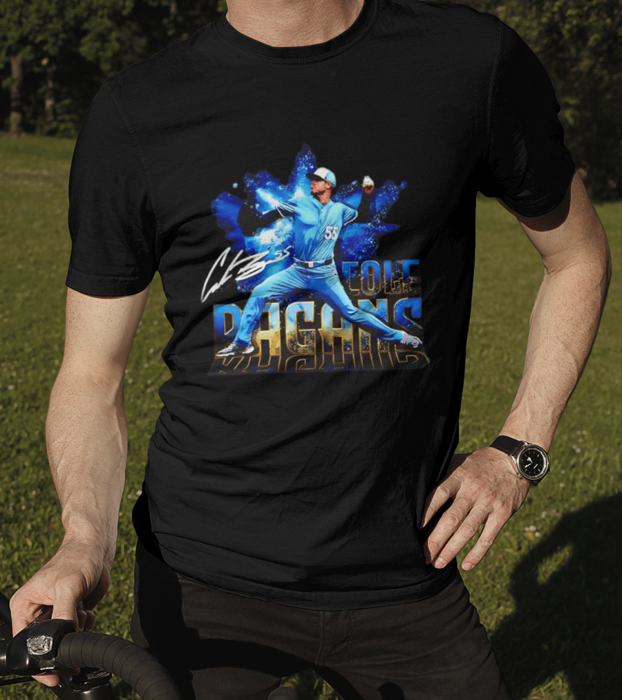 Cole Ragans 55 Kansas City Royals MLB Burst Pitcher Action T-Shirt