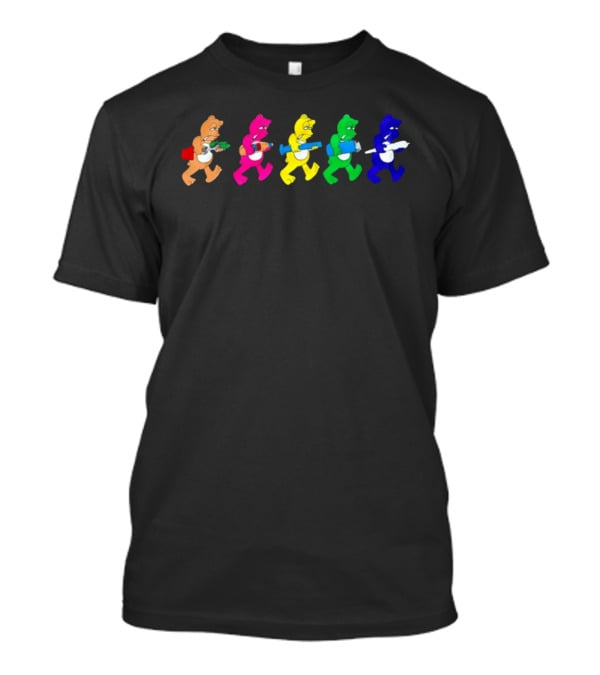 Colorful Cartoon Bears With Vibrant Smoking Accessories T-Shirt