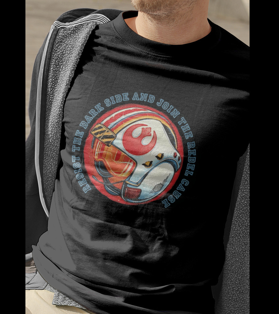 Resist The Dark Side And Join The Rebel Cause Starfighter Helmet T-Shirt