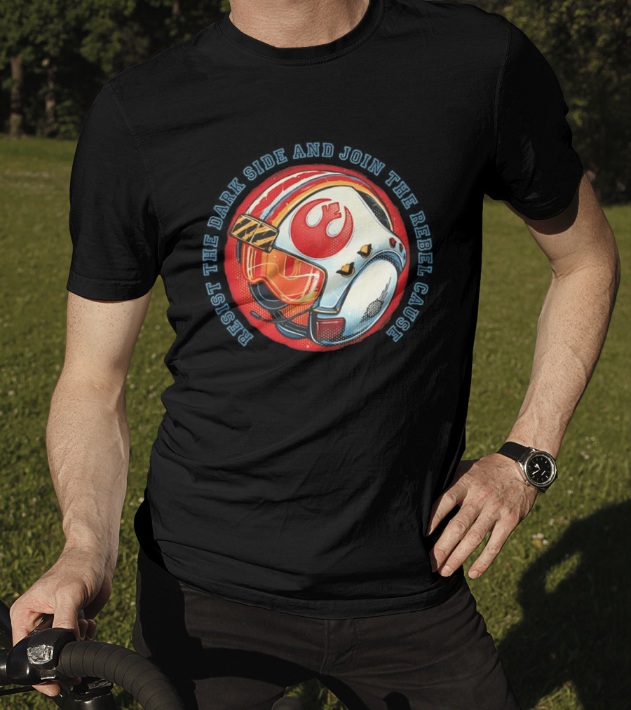 Resist The Dark Side And Join The Rebel Cause Starfighter Helmet T-Shirt