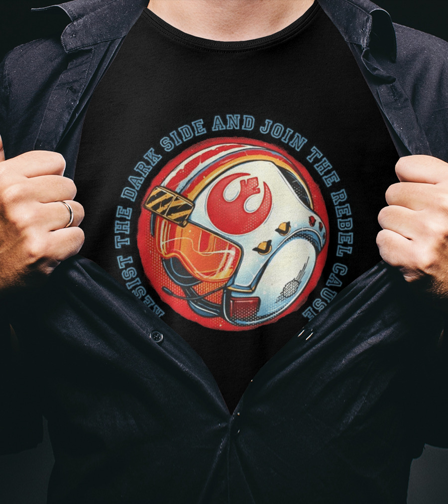 Resist The Dark Side And Join The Rebel Cause Starfighter Helmet T-Shirt